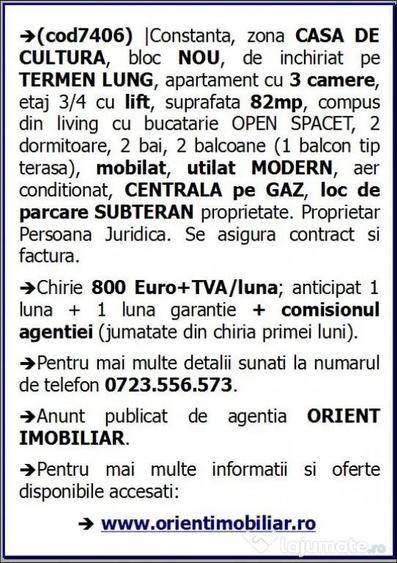 Casa de Cultura, 3 camere, etaj 3, mobilat, gaze, parcare, inchirieri - 16