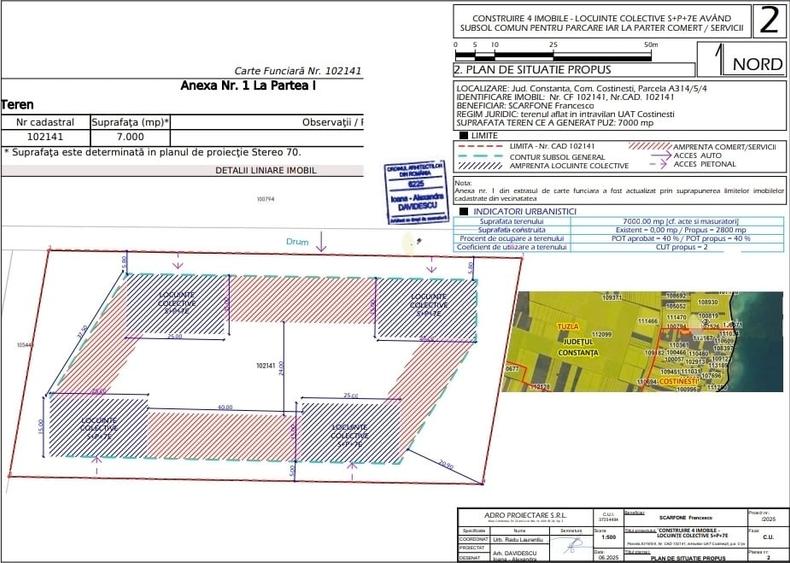 Teren 7000mp Costinesti P+7 | Langa Proiect NIBIRU | Front 120m - 2