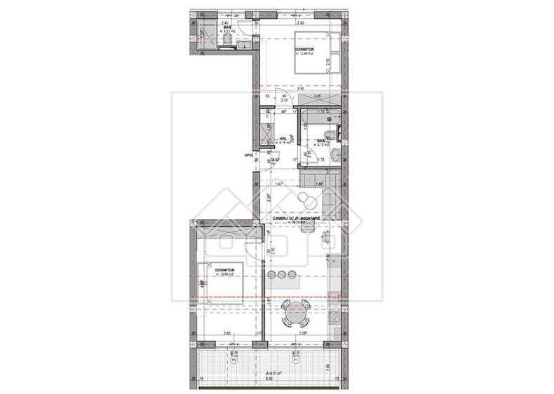 Apartament cu 3 camere nedecomandat în Exterior Vest