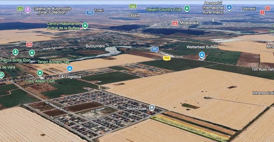Teren intravilan 13124 mp cu front 44.5 m | Buftea - Cartierul Tineretului - 1