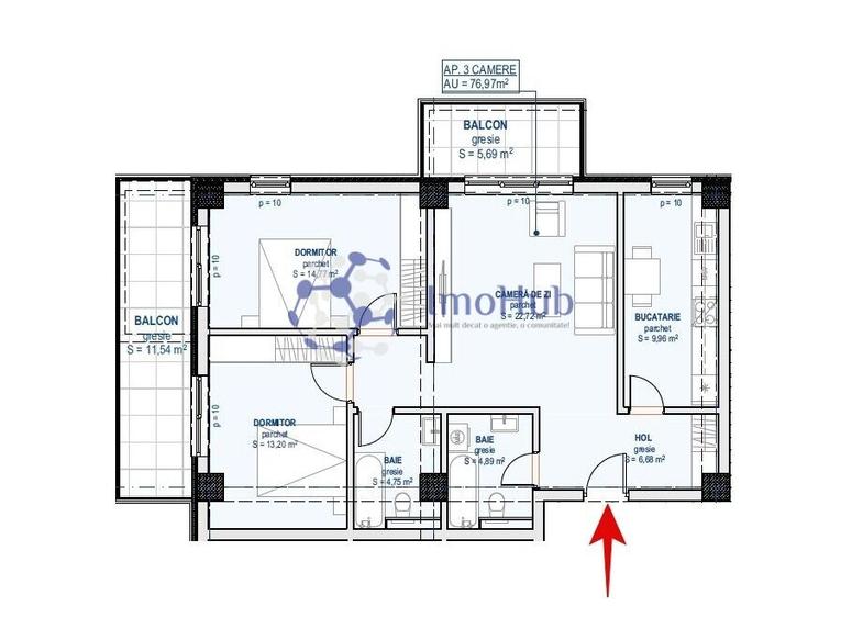 Moara de Vant - 3camere - 82mp - Et.1 - 11