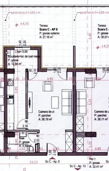 Apartament cu 1 camera, terasa generoasa, Soporului aproape de Iulius Mall