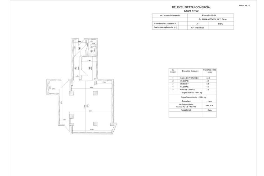 Spațiu comercial de închiriat în SIBIU Bd. Mihai Viteazu nr.7 Preț Negociabil - 5