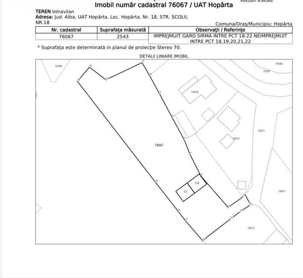 Proprietate centrala de vanzare in Hoparta - 2543 mp - 2