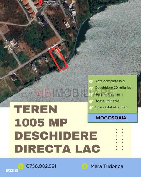 Teren cu deschidere la lacul Mogosoaia | 1005 mp | Deschidere 20 ml | - 1