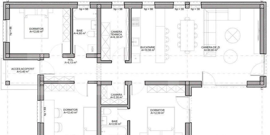 Casa la cheie, 3 dormitoare, 104 mp utili, 420 mp teren - 2