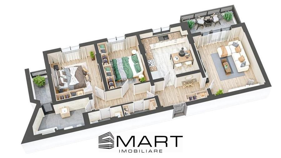 Apartament 3 camere decomandate 82mp + 12mp balcon zona Ciresica - 5