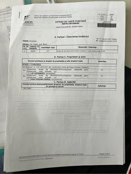 Teren de 916 mp, în Exterior Vest