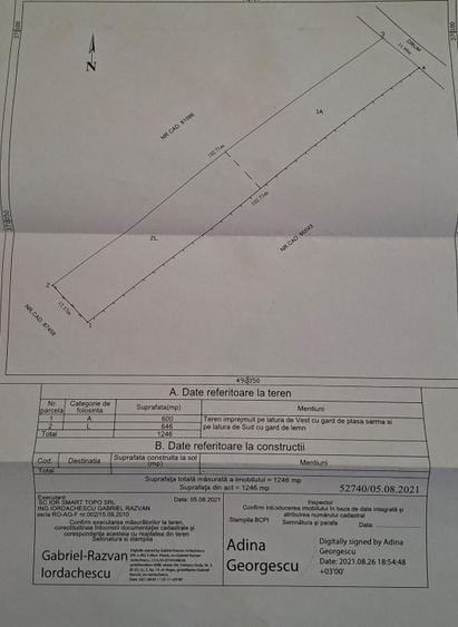 Teren Construcții intravilan de 1246 mp, în Bradu