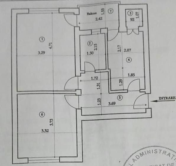 Apartament cu 2 camere decomandat în Central