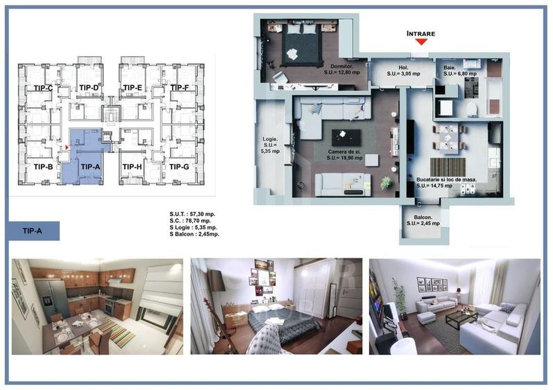 Apartamente rezidențiale NOI-- 2 camere ZONA VEST - 4