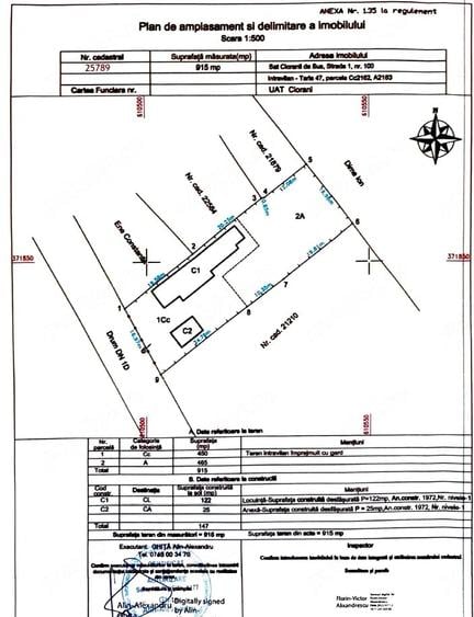 Casă cu 4 camere cu Teren 915 Mp în Ciorani