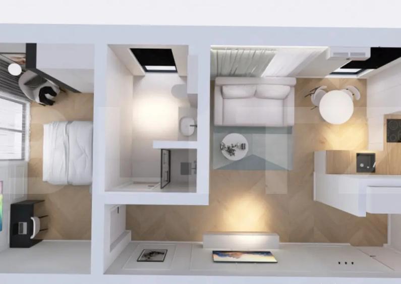 Apartament cu 2 camere, in suprafat utila de 47,34 mp, zona - 3