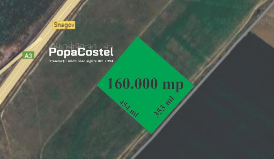 Snagov langa A3 teren intravilan 20.150 mp - 160.000 mp, curent si astfalt - 3