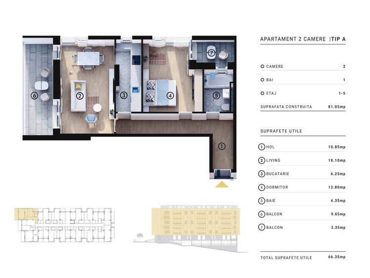 Apartament cu 2 camere decomandat în Vitan