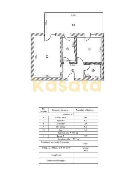 Apartament cu 2 camere, mobilat în Vitan