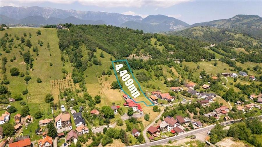 FILM!View superb catre munti,teren pretabil constructie Hotel,4.400 mp, Moieciu - 4