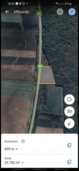 Vand teren intravilan 25488 mp KM 57 A1 front 180 m - 3