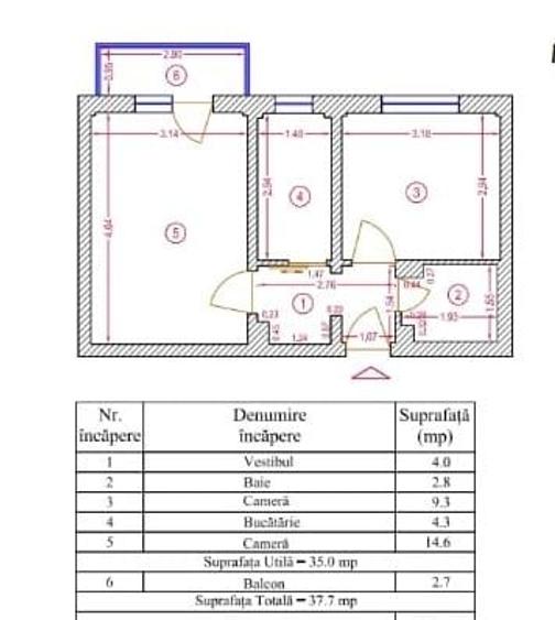 Apartament 2 Camere Pantelimon VI 201 - 2