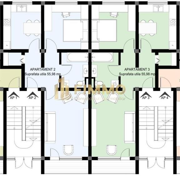 Apartamente 2 cam | 55mp | Et 1 | Burdujeni-Sat | ID:1488 - 4