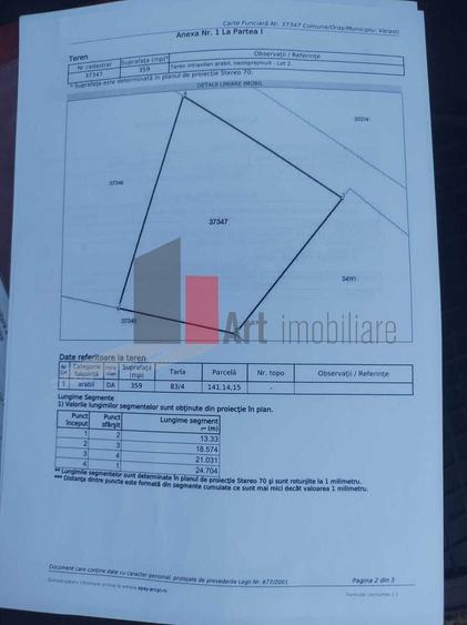 Teren agricol intravilan de 727 mp, în Dobreni