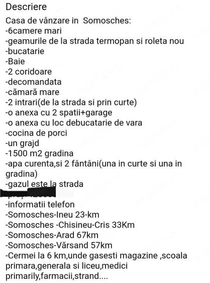 Casă cu 6 camere cu Teren 1500 Mp în Șomoșcheș