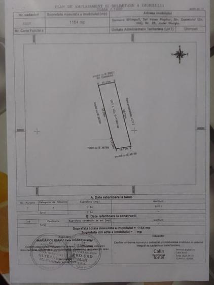 Teren Construcții intravilan de 1164 mp, în Valea Plopilor