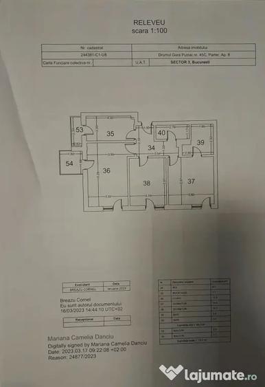 Apartament cu 3 camere decomandat în Titan