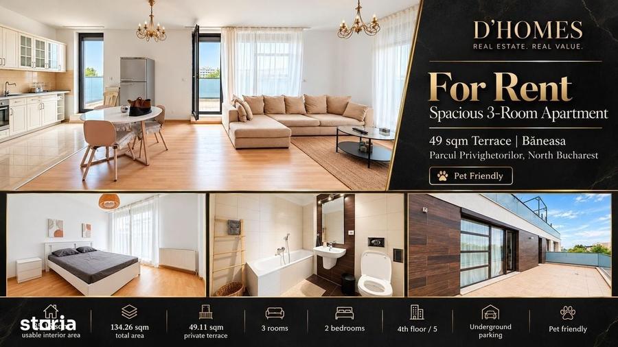 Apartament cu 3 camere în Băneasa