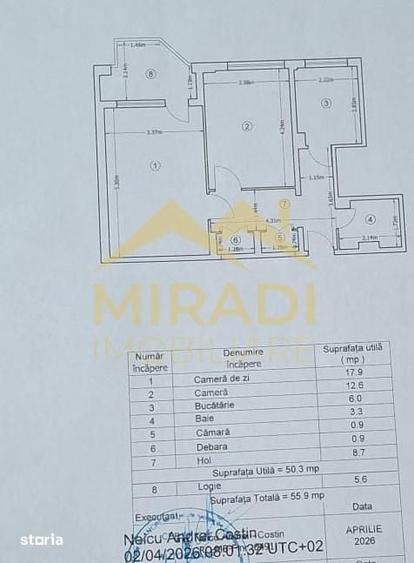 Apartament cu 2 camere decomandat în Dorobanți