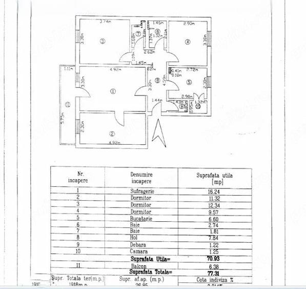 Apartament cu 4 camere decomandat în Mazepa 1