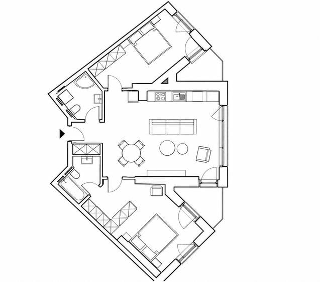 Apartament cu 3 camere decomandat în Central