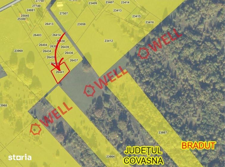 Teren de 884 mp, în Brăduț