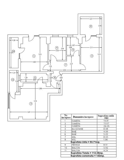 Apartament cu 3 camere decomandat în Chitila