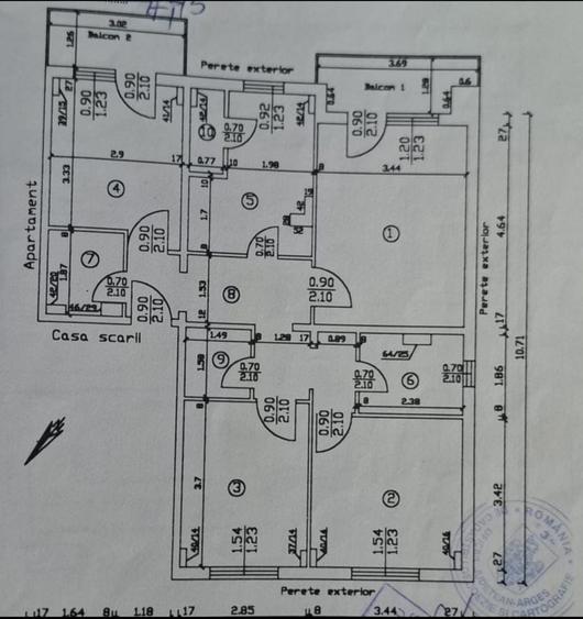 Apartament cu 4 camere decomandat în Prundu