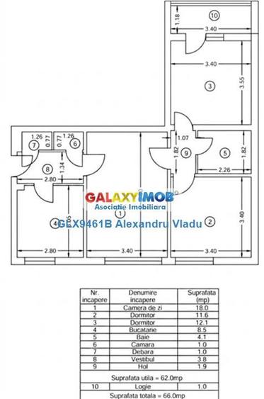 Apartament cu 3 camere semidecomandat în Baba Novac
