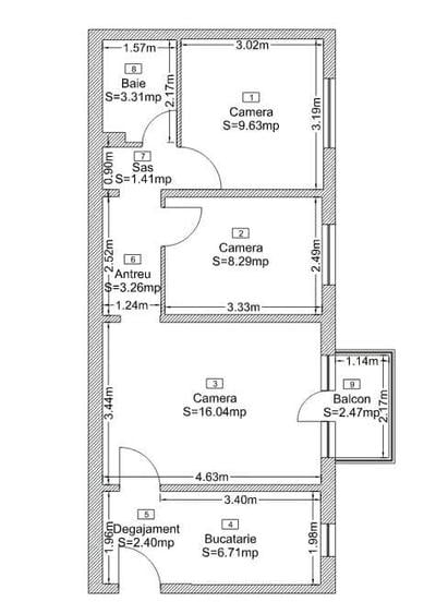 Apartament cu 3 camere decomandat în Mănăștur