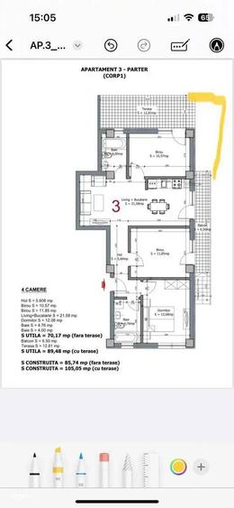 Apartament cu 4 camere în Central