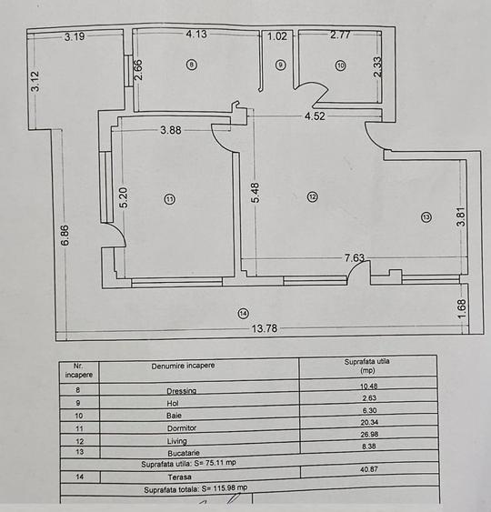 Apartament cu 3 camere semidecomandat în Inel II