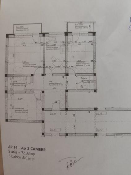 Apartament cu 3 camere decomandat în Sânpetru