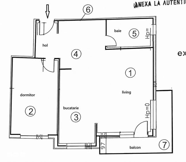 Apartament cu 2 camere semidecomandat în Luna