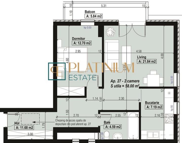 Apartament cu 2 camere decomandat, mobilat în Aradului