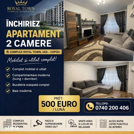 Apartament cu 2 camere în Copou