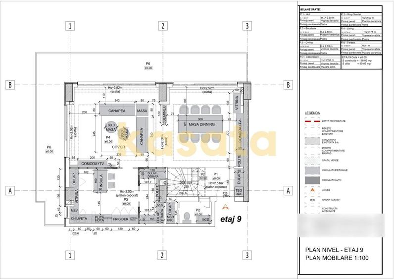 Penthouse cu 4 camere decomandat în Aviației