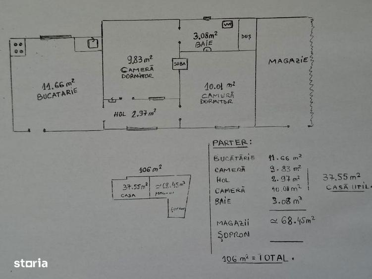 Casă cu 4 camere cu Teren 87 Mp în Bozioru