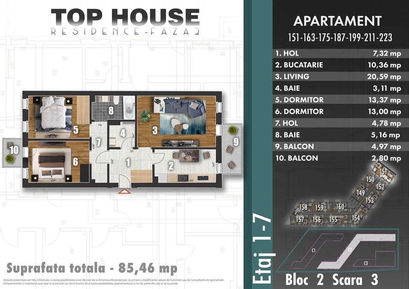 Apartament cu 3 camere decomandat în Metalurgiei