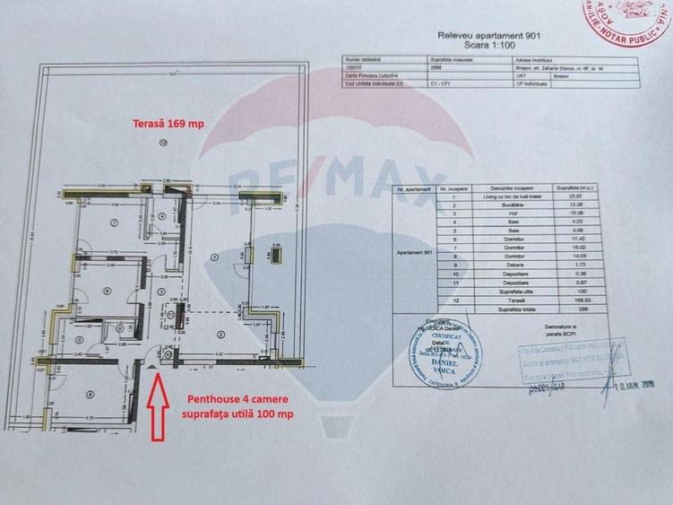 Penthouse cu 4 camere decomandat în Tractorul