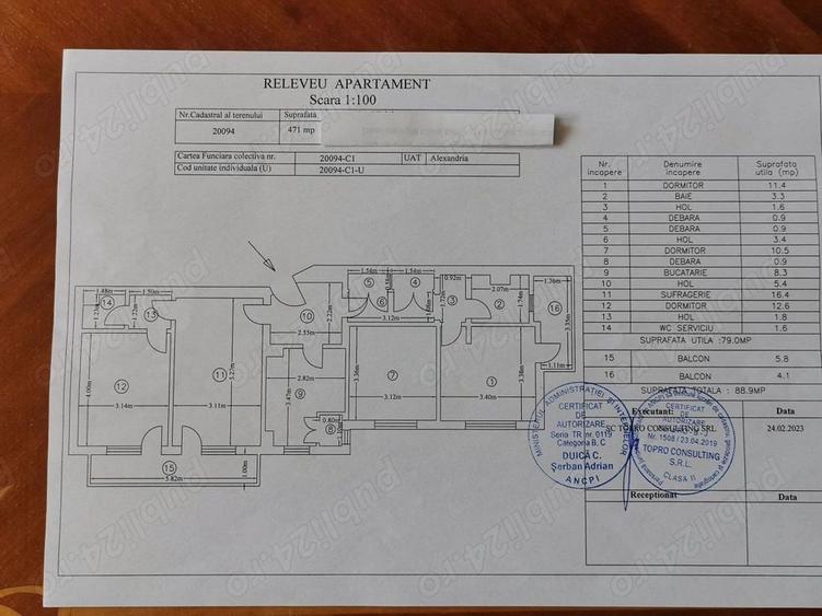 Apartament cu 4 camere decomandat în Central