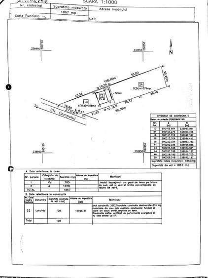 Teren Construcții intravilan de 1867 mp, în Tunari