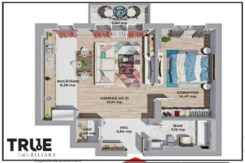 Apartament cu 2 camere în Bălcescu